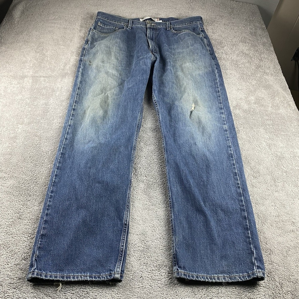 Levis 569‎ Loose Straight Fit Jeans Mens 38x34 Blue Medium Wash High Rise
